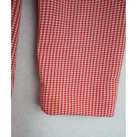 VINTAGE 1970s RED & WHITE HOUNDSTOOTH  BLAZER JACKET - BODIN KNITS - SIZE S/M - Picture 8 of 8